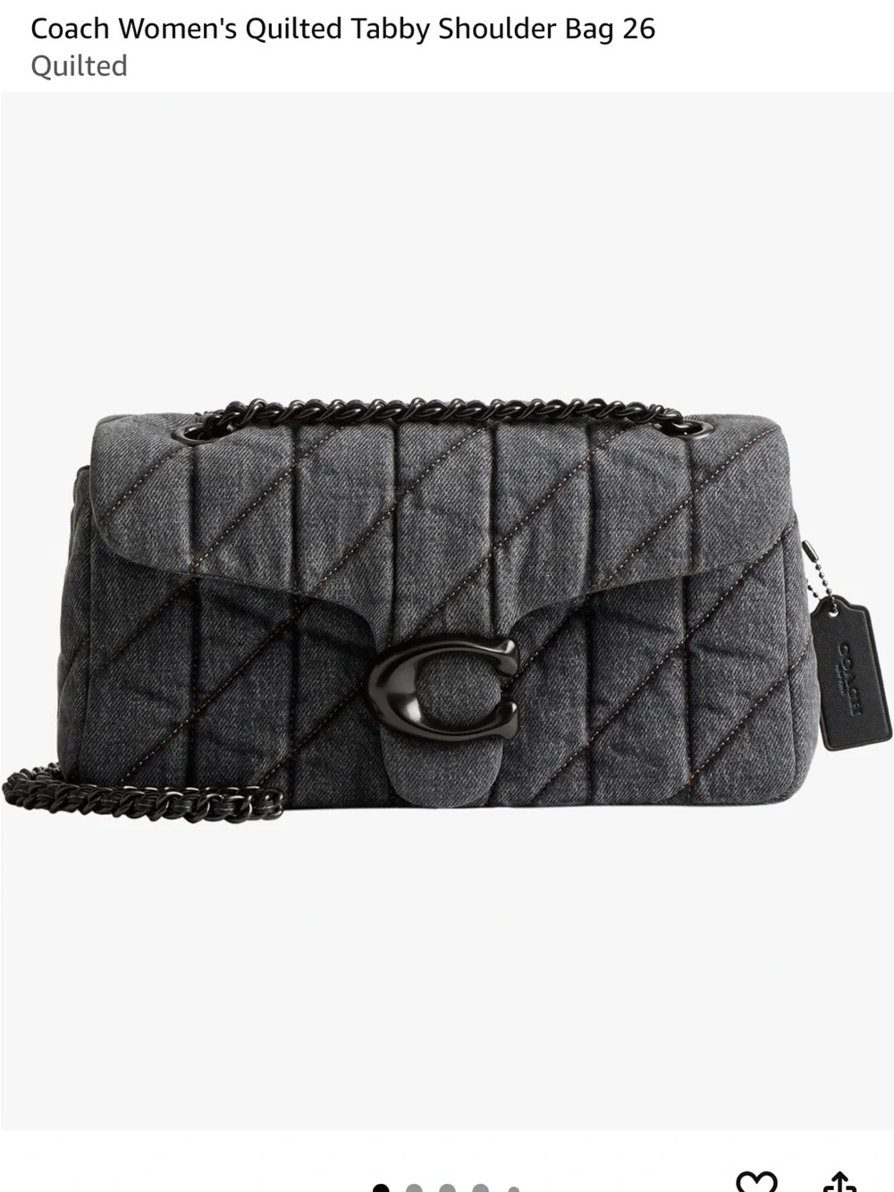 ISO❗️❗️❗️Coach Quilted Tabby Shoulder Bag in Charcoal